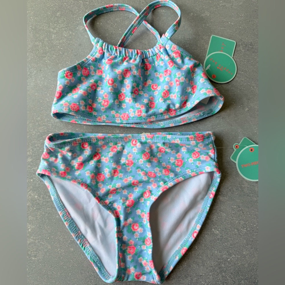 NWT Copper Key Girls two piece swimsuit